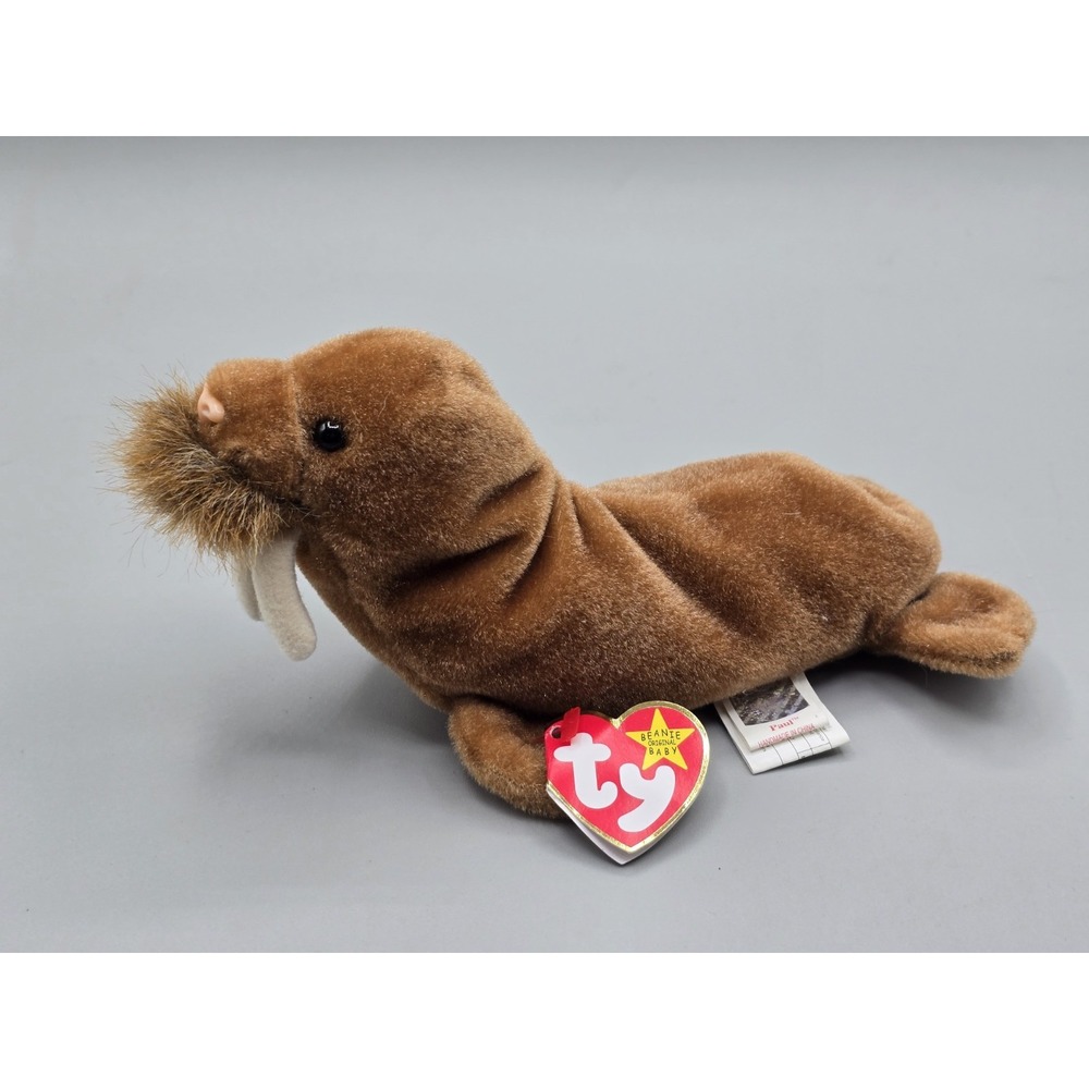 Ty Beanie Baby Retired 1999 Paul the Walrus Rare! with ERRORS!